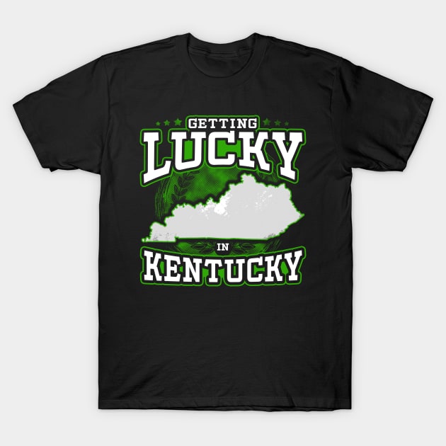 Lucky in Kentucky State Green Map T-Shirt by jaybeebrands